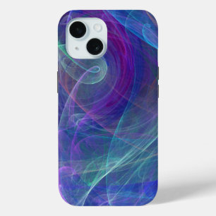 Blue Purple Teal Airy Abstraction iPhone 15 Case