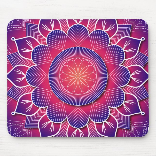 Blue Purple Traditional Mandala Design     Mouse Pad (Front)
