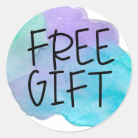 Blue purple watercolor free sample sticker
