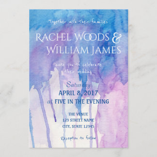 Blue & Purple Watercolor | Wedding Invitation