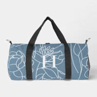Blue Purple Watercolor Wildflower Monogram