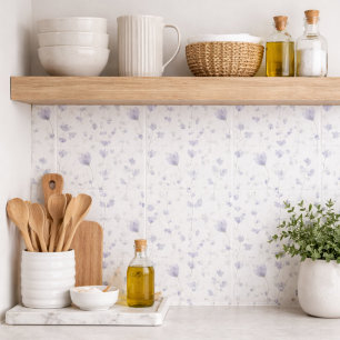 Blue Purple Watercolor Wildflower Tile