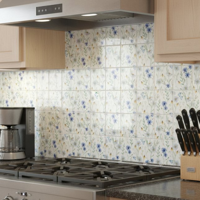 Blue Purple Watercolor Wildflower Tile (Creator Uploaded)