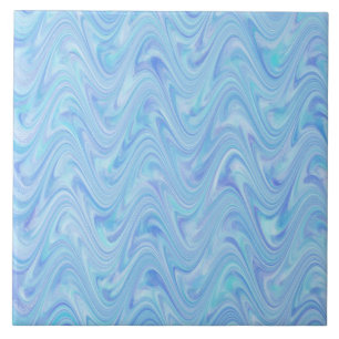 Blue Purple Wavy Abstract Pattern Tile