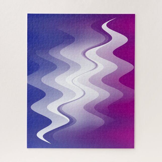 Blue purple white jigsaw puzzle (Vertical)