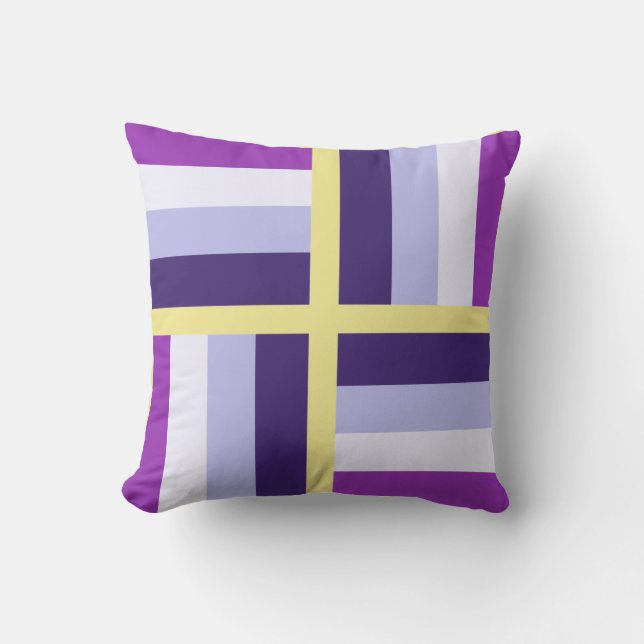 Blue Purple White Yellow Cushion (Front)