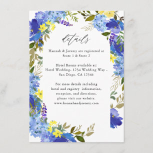 Blue Purple & Yellow Floral Details Enclosure Card