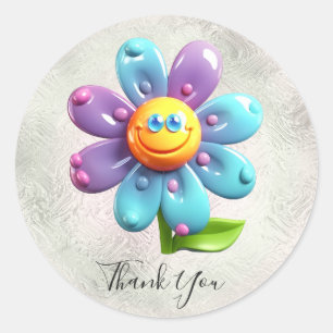 Blue Purple Yellow Flower Sticker