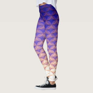 Blue, Purple, Yellow Pattern Trendy Mermaid Tail Leggings
