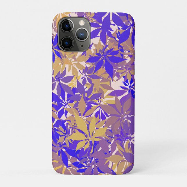 Blue Putple and Cream Chestnut Leaves Case-Mate iPhone Case (Back)