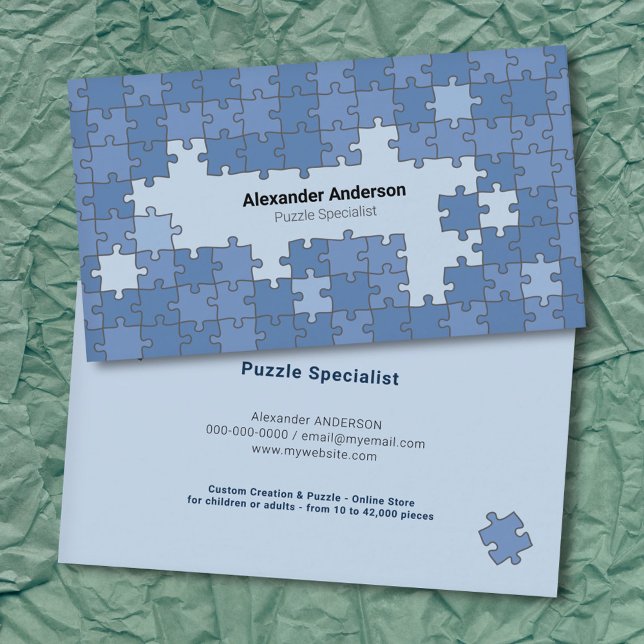 Blue Puzzle  Business Card (Blue Puzzle Business Card)