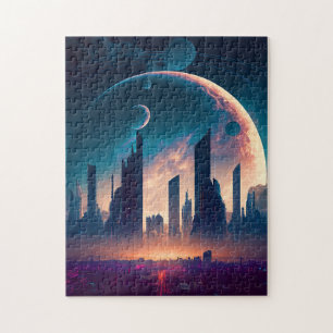 Blue Pyramid Surreal Visionary Art Jigsaw Puzzle