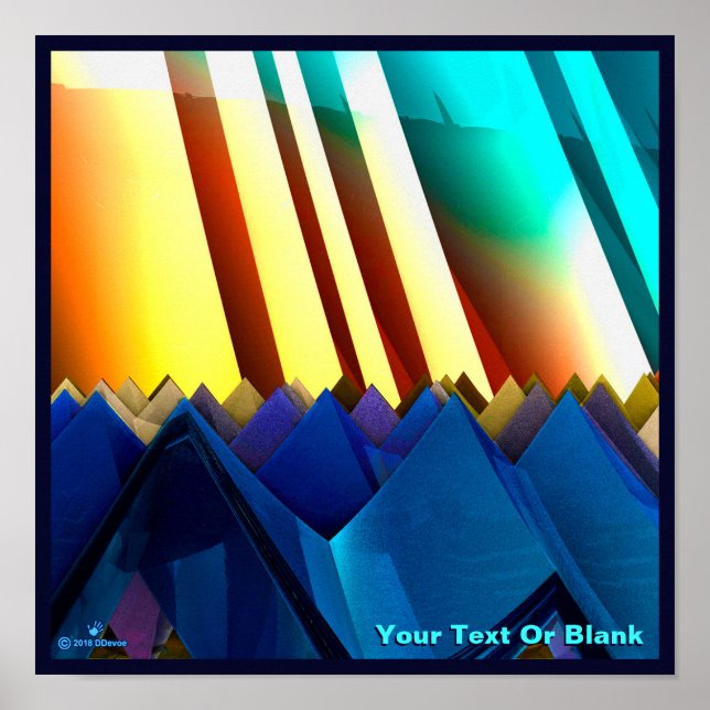 Blue Pyramids and Prism Poster (Front)