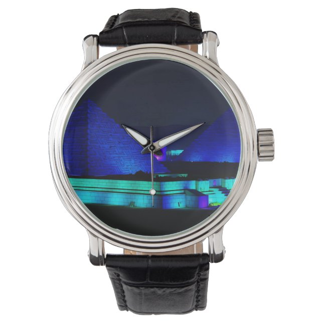 Blue pyramids design  watch (Front)