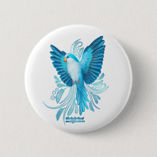 Blue Quaker Parrot 6 Cm Round Badge