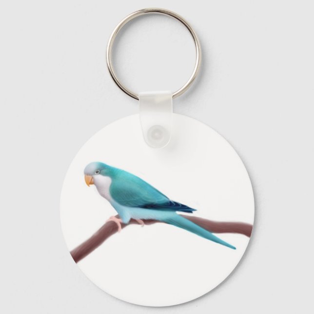 Blue Quaker Parrot Keychain (Front)