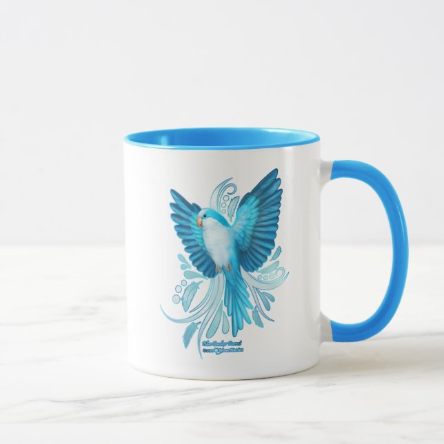 Blue Quaker Parrot Mug (Right)