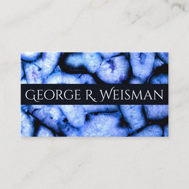 Blue Quartz Agate, blue Geodes, abstract pattern  Business Card (Front)