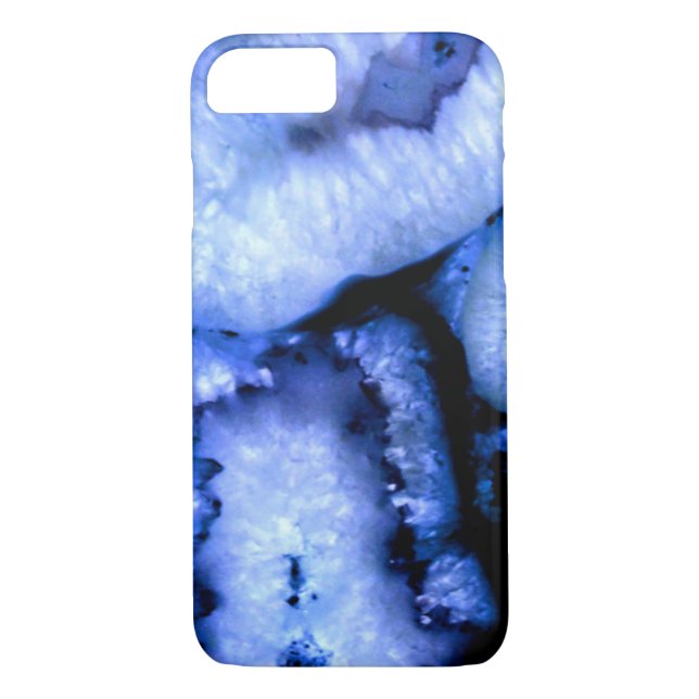 Blue Quartz Agate, blue Geodes, abstract pattern  Case-Mate iPhone Case (Back)