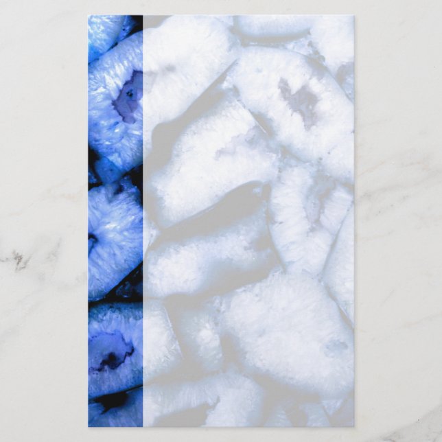 Blue Quartz Agate, blue Geodes, abstract pattern  Stationery (Front)