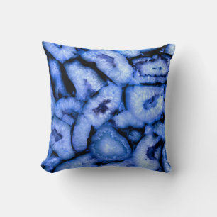 Blue Quartz Agate Geodes Cushion