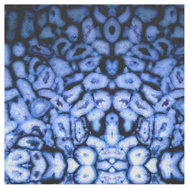 Blue Quartz Agate Geodes Fabric (Close Up)