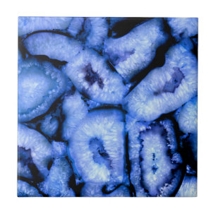 Blue Quartz Agate Geodes Tile