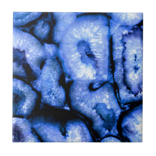 Blue Quartz Agate Geodes Tile