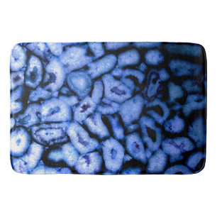 Blue Quartz, blue Agate, blue Geodes Bath Mat