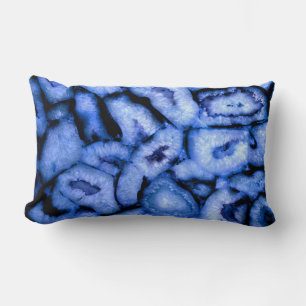 Blue Quartz Blue Agate blue Geodes Lumbar Cushion