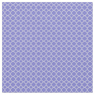 Blue Quatrefoil Geometric Pattern Fabric