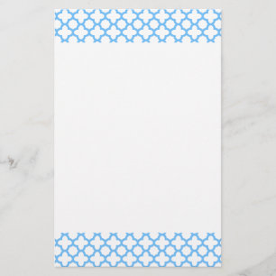 Blue Quatrefoil Pattern Stationery