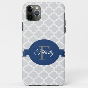 Blue Quatrefoil Personalised Case-Mate iPhone Case