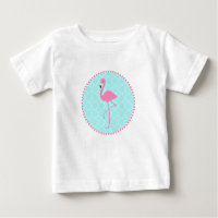 Blue Quatrefoil + Pink Flamingo Tutu Bodysuit