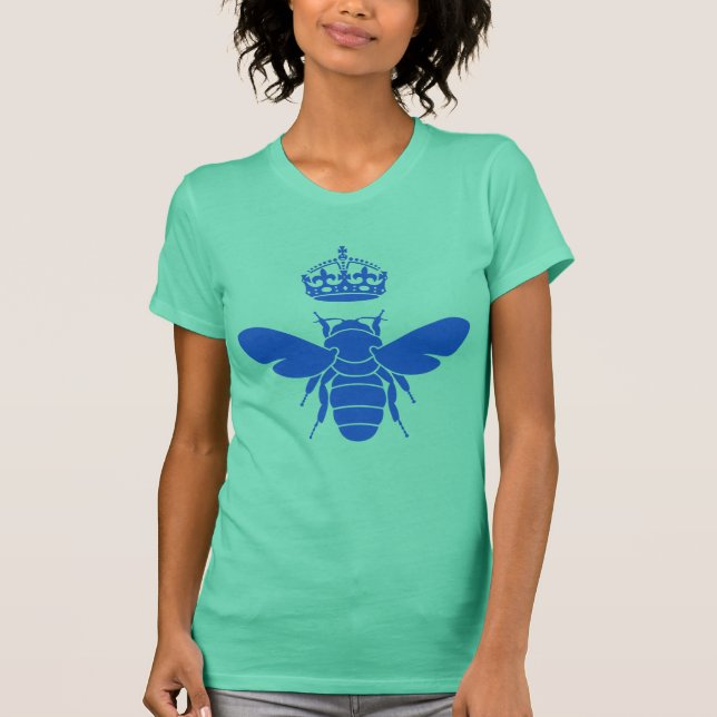 Blue Queen Bee Logo...Are You A Queen Bee? T-Shirt (Front)