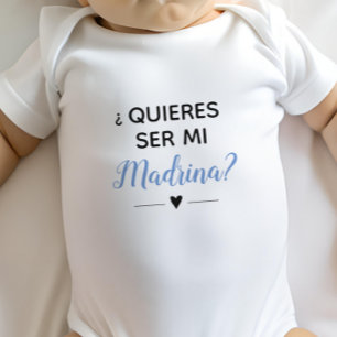 Blue Quieres Ser Mi Madrina Godmother Proposal Baby Bodysuit