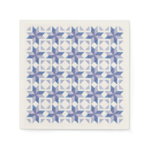 Blue Quilt Block Paper Napkin