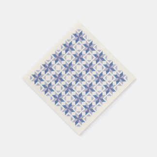 Blue Quilt Block Paper Napkin