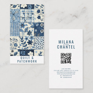 Blue Quilt Patchwork Handmade Clothing  Business Card