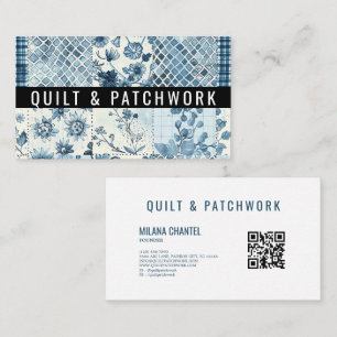 Blue Quilt Patchwork Handmade Clothing  Business Card