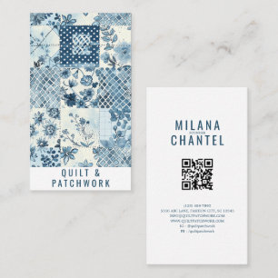 Blue Quilt Patchwork Handmade Clothing  Business Card