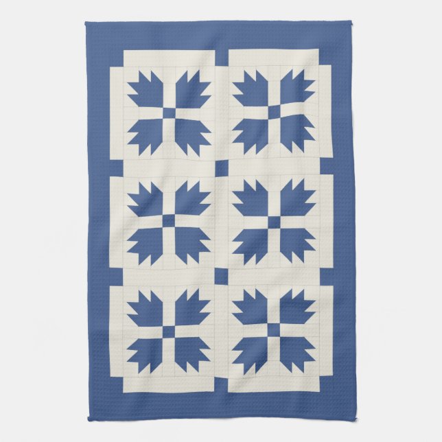 Blue Quilt Print Kitchen Towel (Vertical)