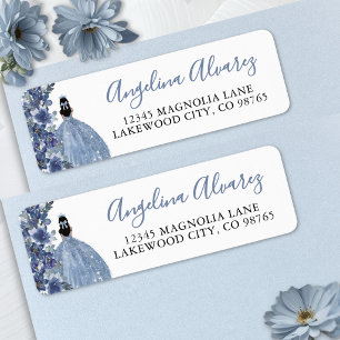 Blue Quinceanera Return Address