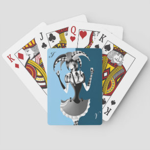 Blue Quirky Jester Playing Cards