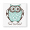 Blue Quirky Tawny Owl Customisable Magnet