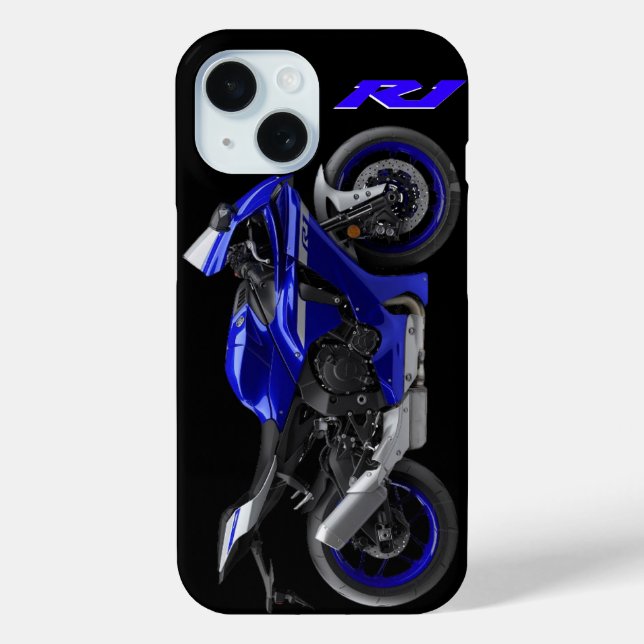 Blue R1 Sportsbike Motorcycle Case-Mate iPhone Case (Back)