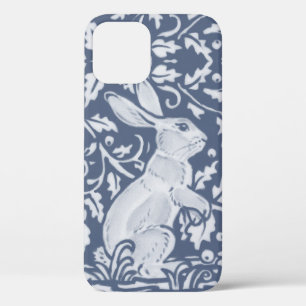 Blue Rabbit Bunny Tile Art Delft Dedham Denim  iPhone 12 Case