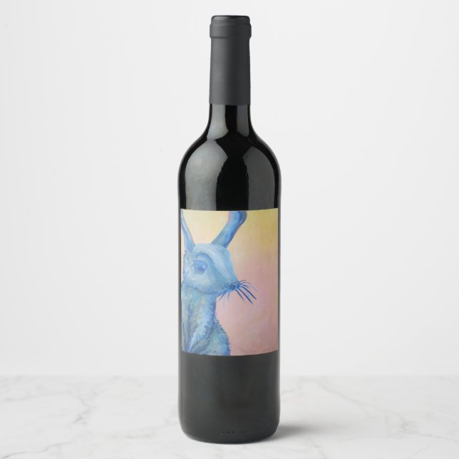 blue rabbit wine label (Front)