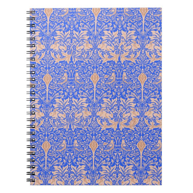 Blue Rabbits William Morris Art Nouveau Notebook (Front)