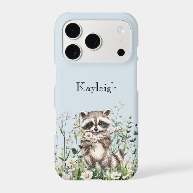 Blue Raccoon Floral  (Back)